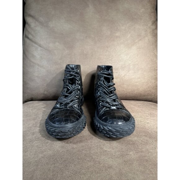 Giuseppe Zanotti Men's Blabber Croc-Embossed High-Top Sneakers Black Size 9.5 - Picture 5 of 10